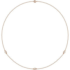 14K Rose Gold 1/4 CTW Lab-Grown Diamond 3-Station 18" Necklace