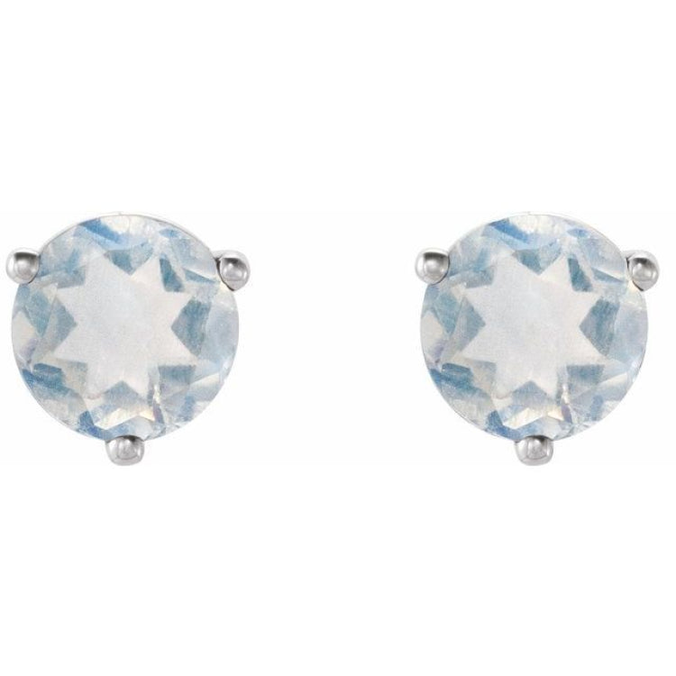 Sterling Silver Natural Blue Sheen Moonstone Earrings