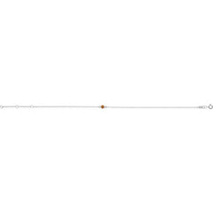 14K White Gold Natural Citrine Bezel-Set Solitaire 6 1/2-7 1/2" Bracelet