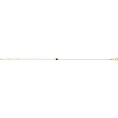14K Yellow Gold Natural Mozambique Garnet Bezel-Set Solitaire 6 1/2-7 1/2" Bracelet