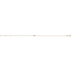 14K Rose Gold Natural White Sapphire Bezel-Set Solitaire 6 1/2-7 1/2" Bracelet