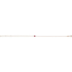 14K Rose Gold Natural Ruby Bezel-Set Solitaire 6 1/2-7 1/2" Bracelet