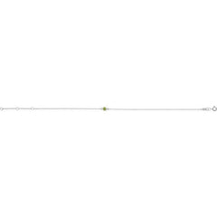 Platinum Natural Peridot Bezel-Set Solitaire 6 1/2-7 1/2" Bracelet