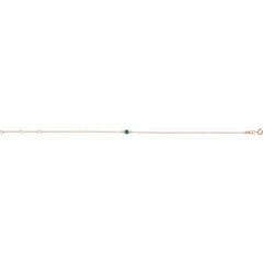 14K Rose Gold Natural Emerald Bezel-Set Solitaire 6 1/2-7 1/2" Bracelet