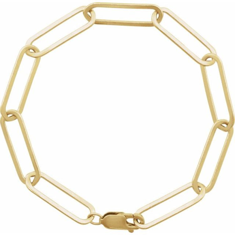 14K Yellow Gold-Filled 6.2 mm Paperclip-Style 7" Chain