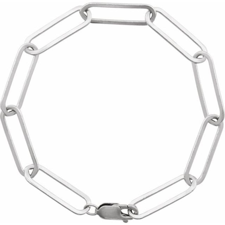 Sterling Silver 6.2 mm Paperclip-Style 7" Chain
