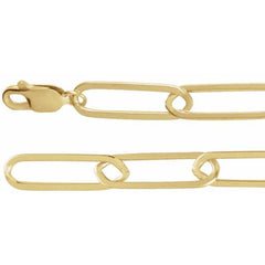 14K Yellow Gold 6.2 mm Paperclip-Style 18" Chain