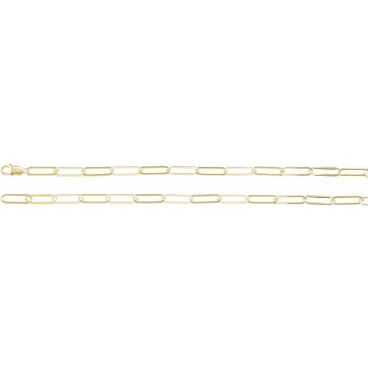 14K Yellow Gold 6.2 mm Paperclip-Style 18" Chain