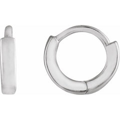14K White Gold Hinged 8 mm Hoop Earrings