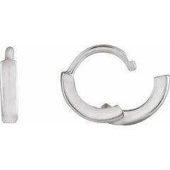 14K White Gold Hinged 8 mm Hoop Earrings