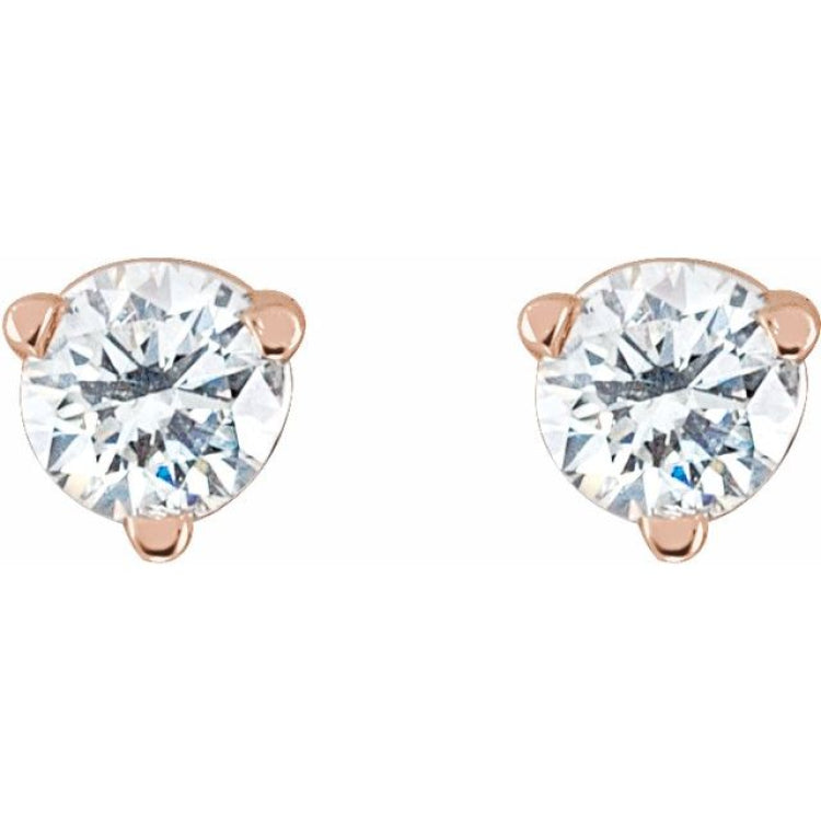 14K Rose Gold .03 CTW Natural Diamond Earrings