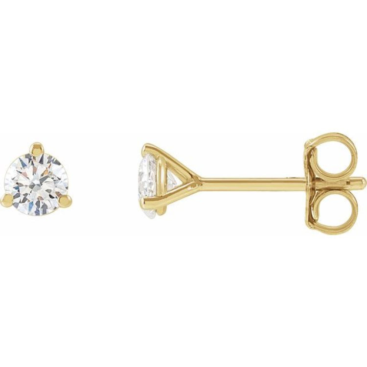 14K Yellow Gold 1/8 CTW Lab-Grown Diamond Stud Earrings