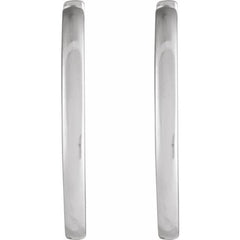 14K White Gold Hinged 18 mm Hoop Earrings