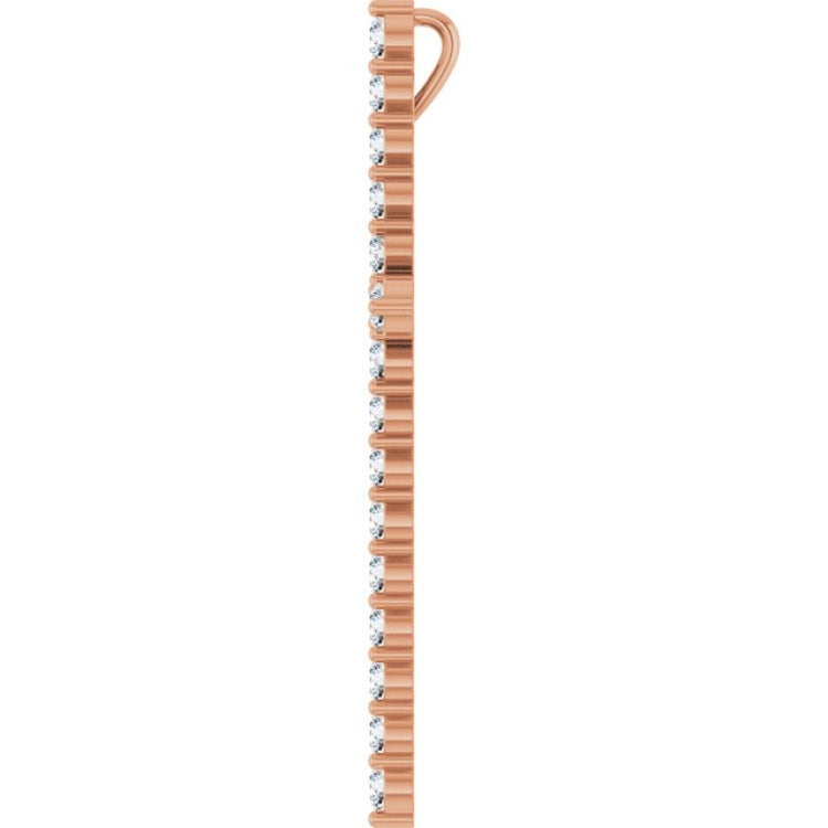 14K Rose Gold 1 CTW Natural Diamond Cross Pendant