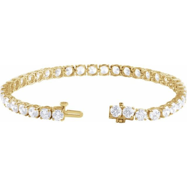 14K Yellow Gold 12 CTW Lab-Grown Diamond Line 7" Bracelet