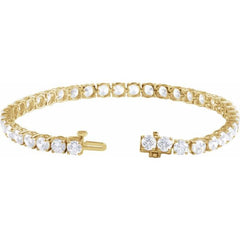 14K Yellow Gold 12 CTW Lab-Grown Diamond Line 7" Bracelet
