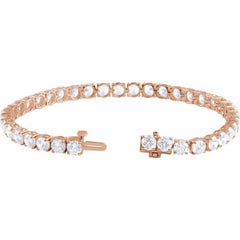 14K Rose Gold 12 CTW Lab-Grown Diamond Line 7" Bracelet