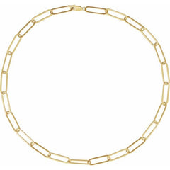 14K Yellow Gold 6.2 mm Paperclip-Style 20" Chain