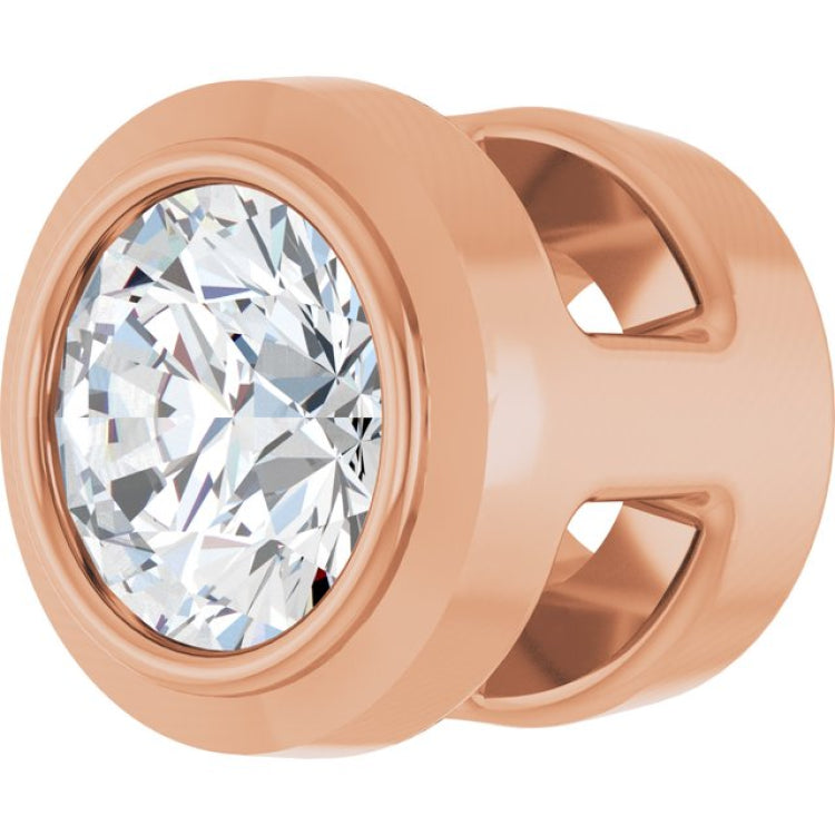 14K Rose Gold .06 CT Lab-Grown Diamond Slide Pendant