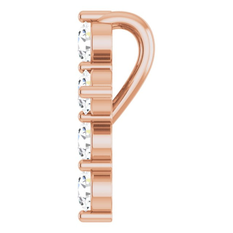 14K Rose Gold 1/4 CTW Lab-Grown Diamond Cross Pendant