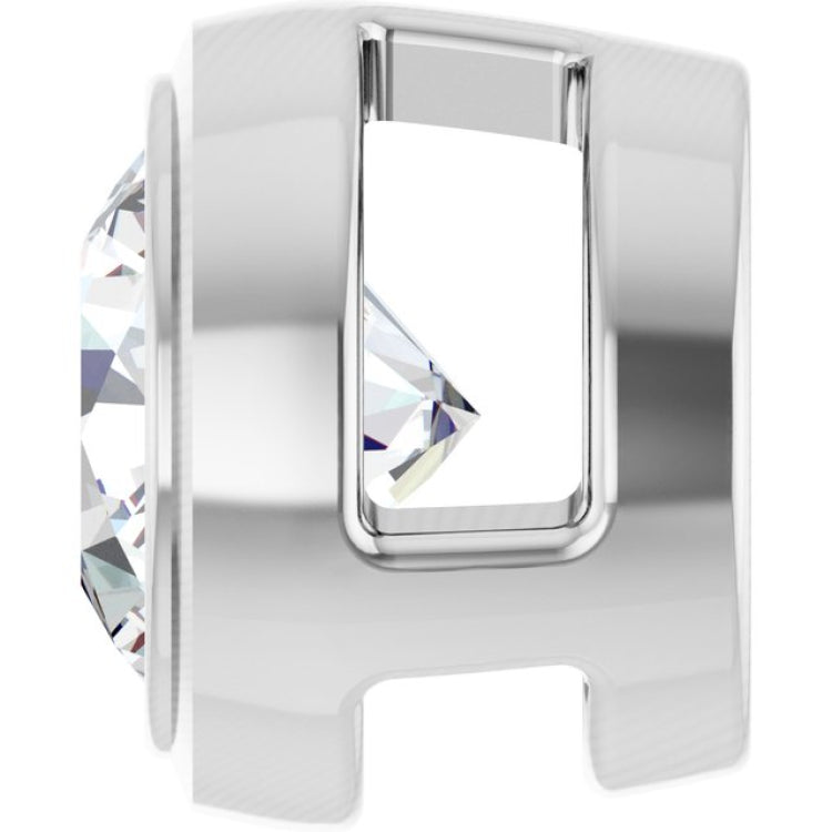 14K White Gold 1/3 CT Lab Grown Diamond Slide Pendant