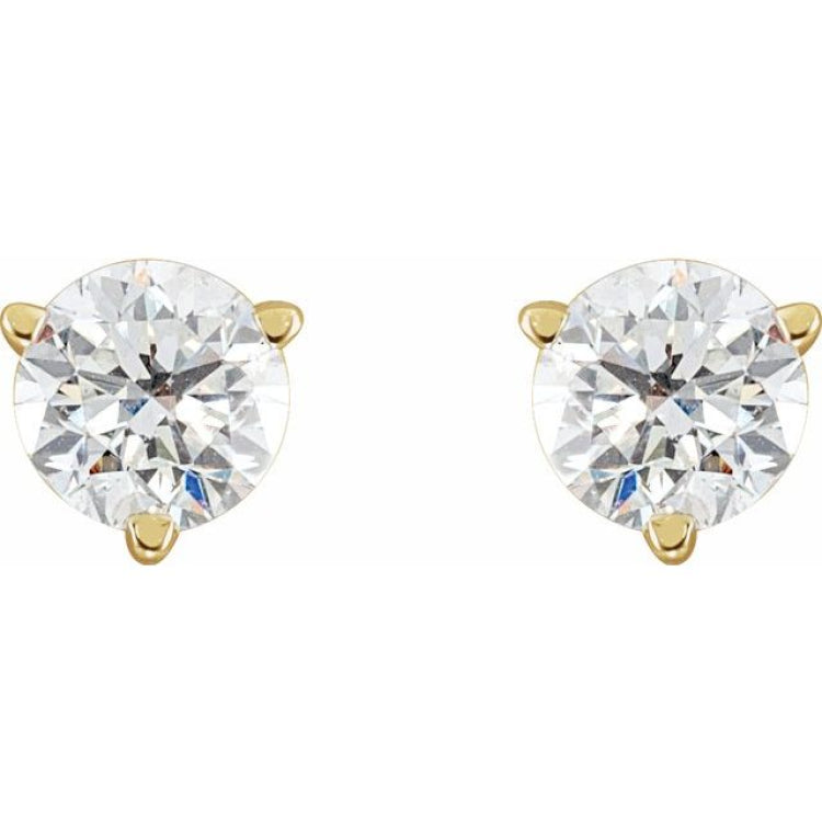 14K Yellow Gold 3/4 CTW Lab-Grown Diamond Earrings