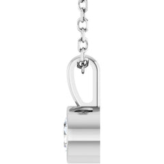 14K White Gold 1/4 CT Lab-Grown Diamond Bezel-Set Solitaire 16-18" Necklace