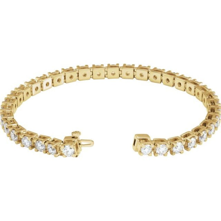 14K Yellow Gold 8 CTW Lab-Grown Diamond Line 7 1/4" Bracelet