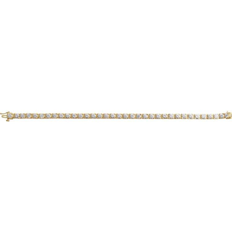 14K Yellow Gold 8 CTW Lab-Grown Diamond Line 7 1/4" Bracelet