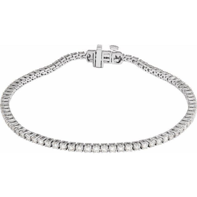 14K White Gold 2 CTW Lab-Grown Diamond Line 7" Bracelet