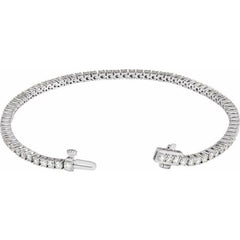 14K White Gold 3 CTW Lab-Grown Diamond Line 7" Bracelet