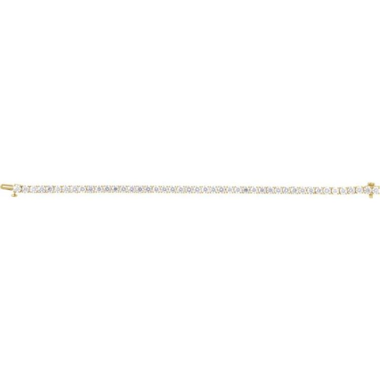 14K Yellow Gold 9 CTW Lab-Grown Diamond Line 7" Bracelet