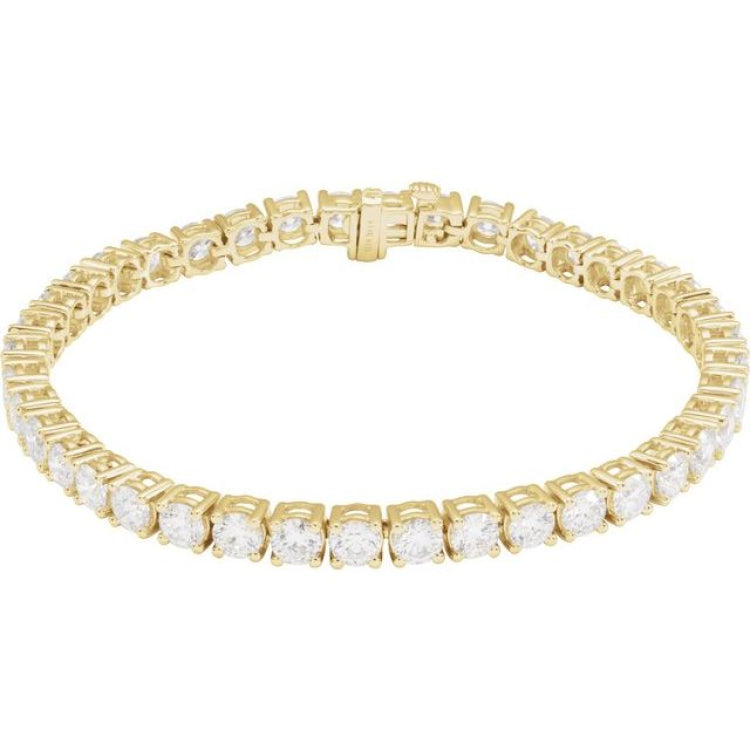 14K Yellow Gold 10 CTW Lab-Grown Diamond Line 7" Bracelet