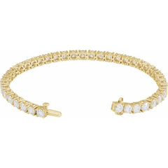14K Yellow Gold 10 CTW Lab-Grown Diamond Line 7" Bracelet