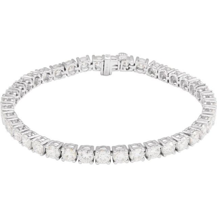 14K White Gold 10 CTW Lab-Grown Diamond Line 7" Bracelet