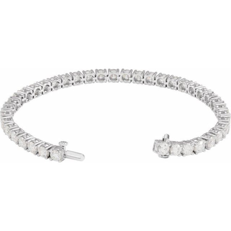 14K White Gold 10 CTW Lab-Grown Diamond Line 7" Bracelet