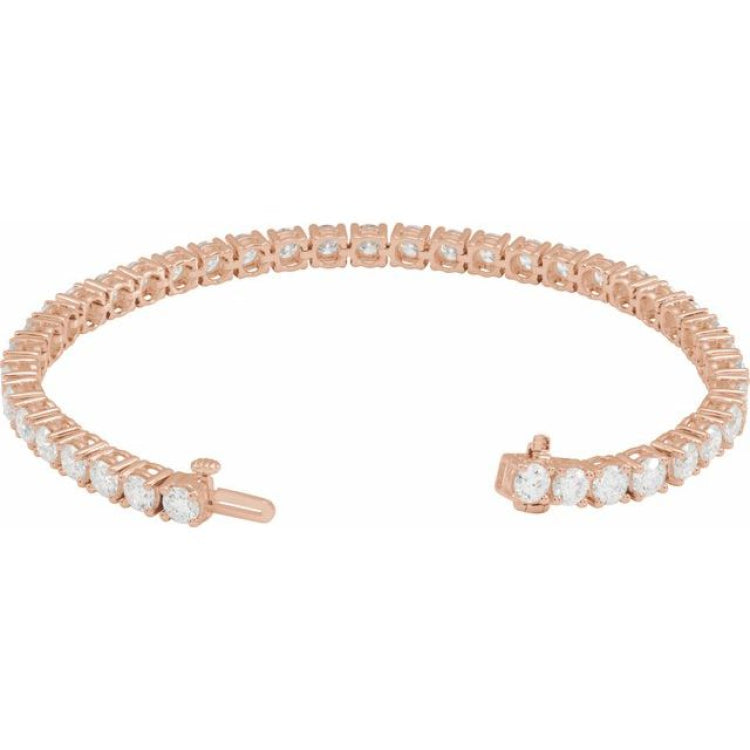 14K Rose Gold 10 CTW Lab-Grown Diamond Line 7" Bracelet