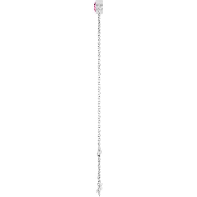 14K White Gold Natural Pink Tourmaline 6 1/2-7 1/2" Bracelet