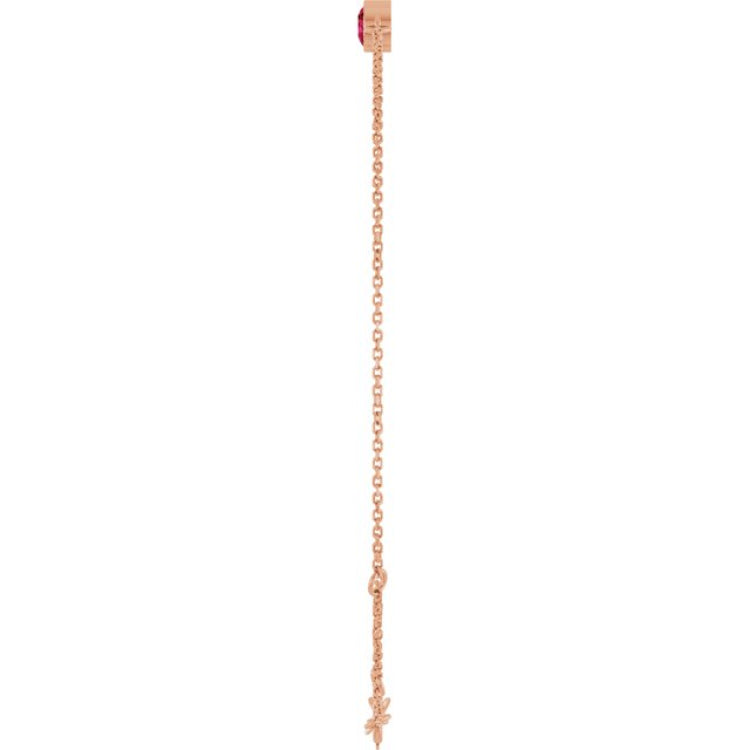 14K Rose Gold Natural Ruby 6 1/2-7 1/2" Bracelet