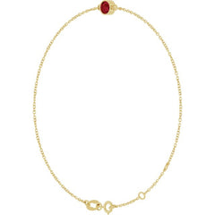 14K Yellow Gold Lab-Grown Ruby 6 1/2-7 1/2" Bracelet