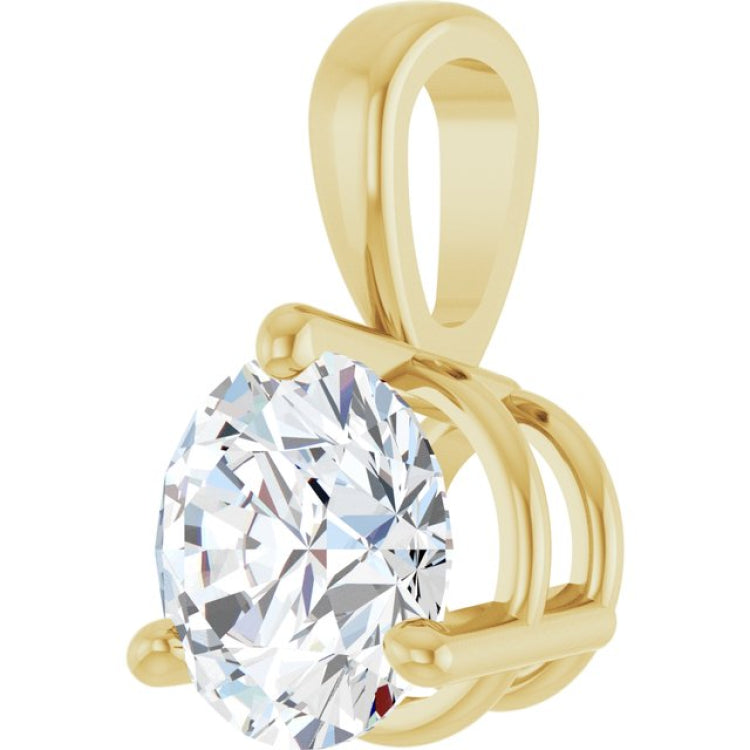 14K Yellow Gold 1/2 CT Lab-Grown Diamond Pendant
