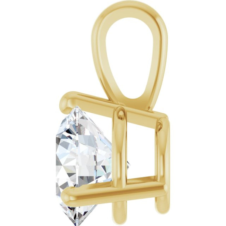 14K Yellow Gold 1/2 CT Lab-Grown Diamond Pendant