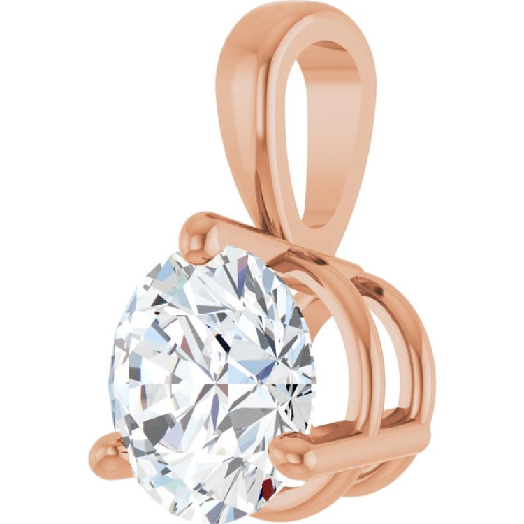14K Rose Gold 1/2 CT Lab-Grown Diamond Pendant