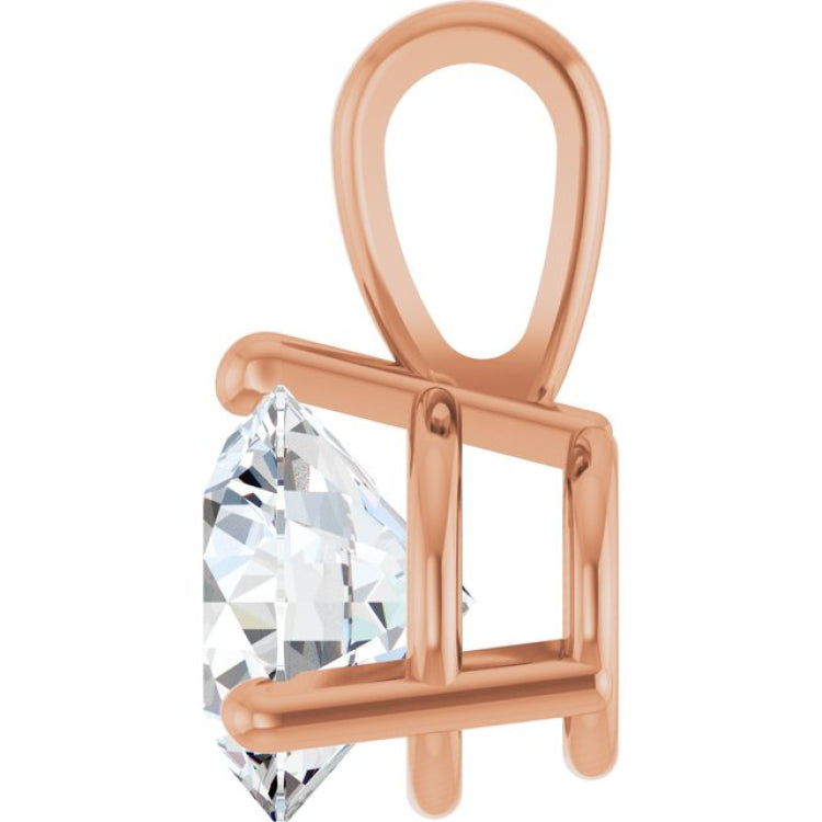 14K Rose Gold 1/2 CT Lab-Grown Diamond Pendant