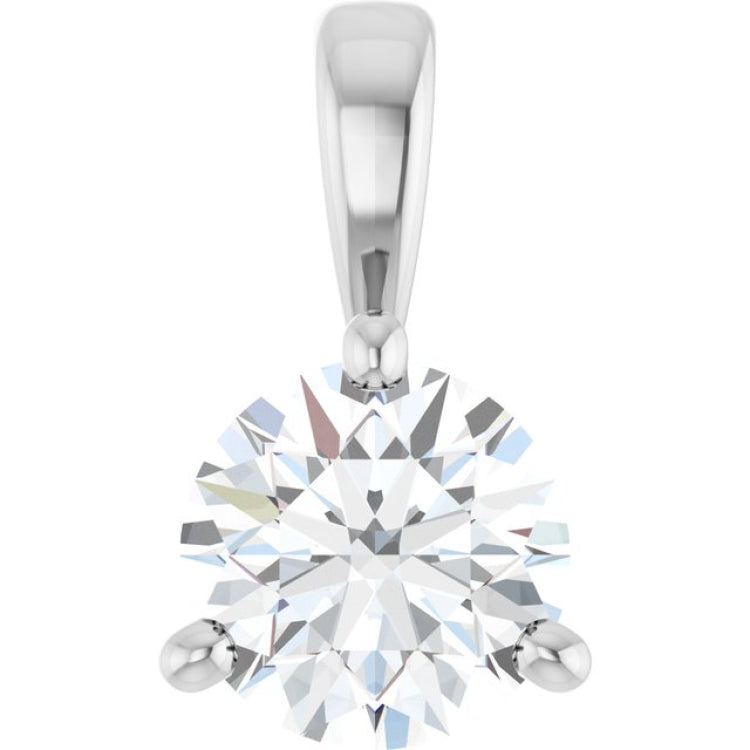 14K White Gold 1/2 CT Lab-Grown Diamond Pendant