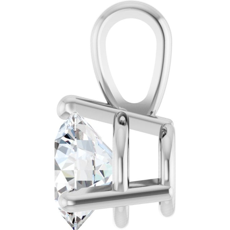 14K White Gold 3/4 CT Lab-Grown Diamond Pendant