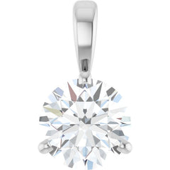 14K White Gold 1 CT Lab-Grown Diamond Pendant