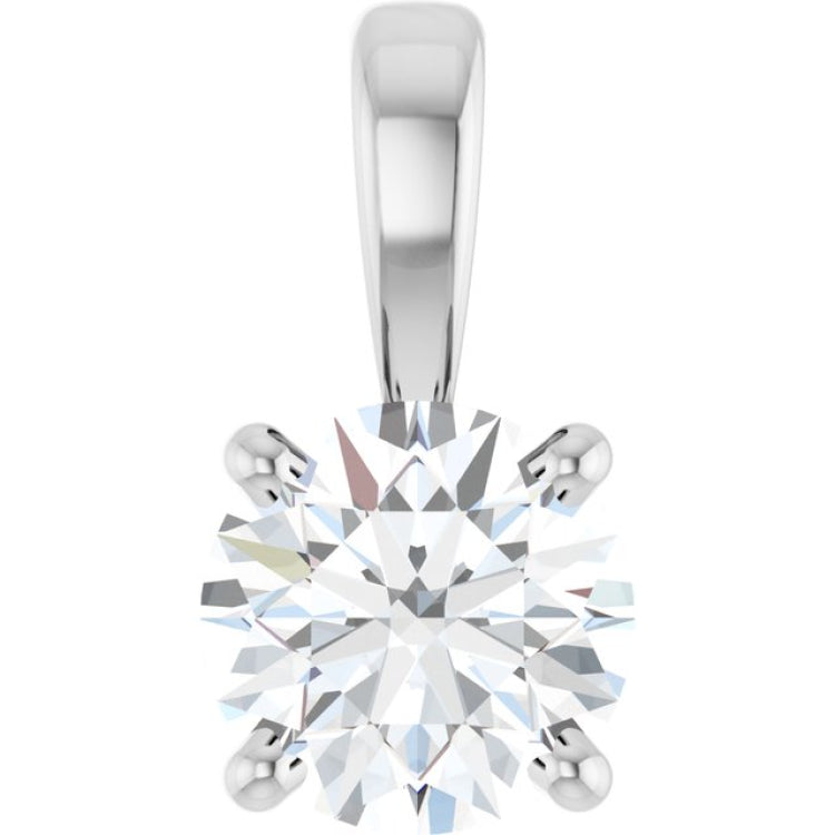 14K White Gold 1/2 CT Lab-Grown Diamond Pendant