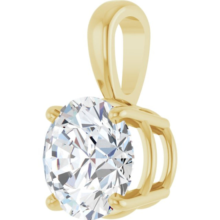 14K Yellow Gold 2 CT Lab-Grown Diamond Pendant