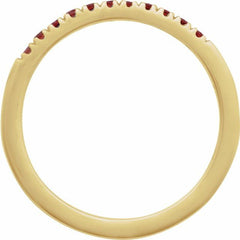14K Yellow Gold Natural Mozambique Garnet Stackable Ring